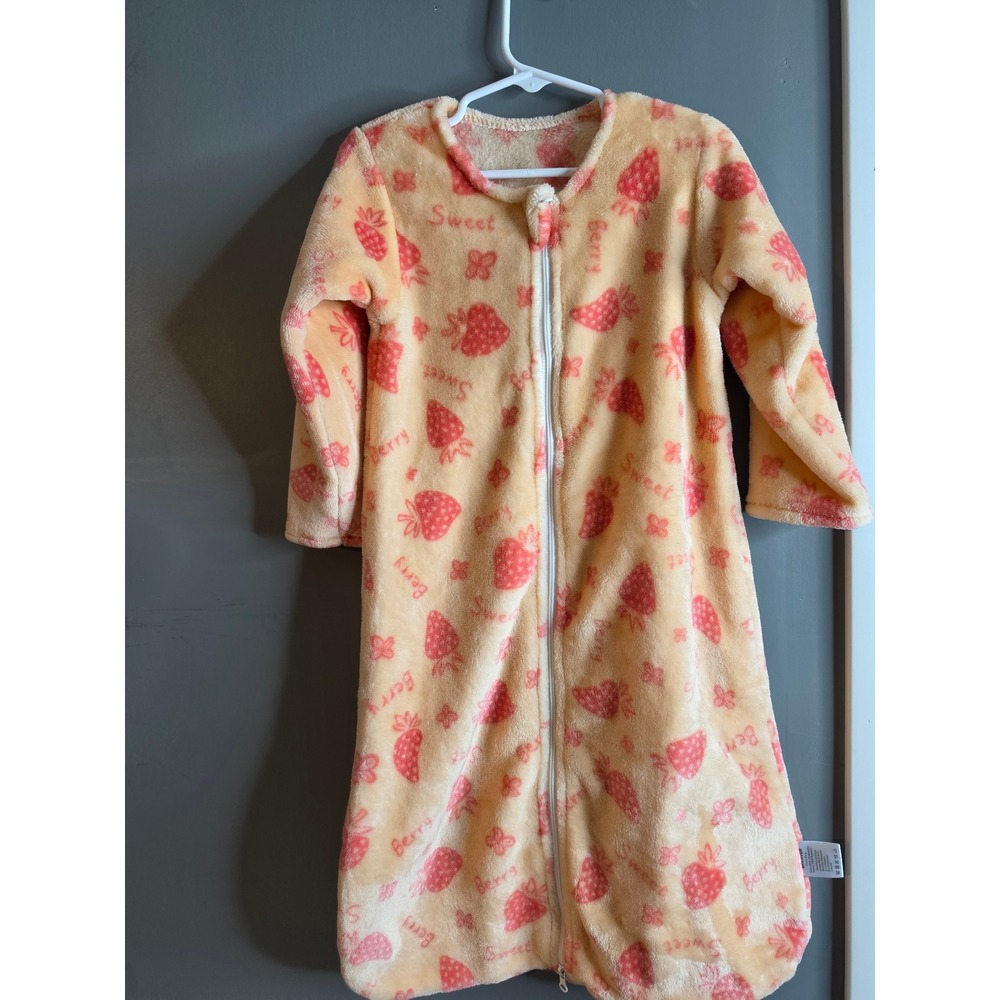 Chilivoli Baby Fleece Sleep Sack Pink Strawberry Print Wearable Blanket 6-12M